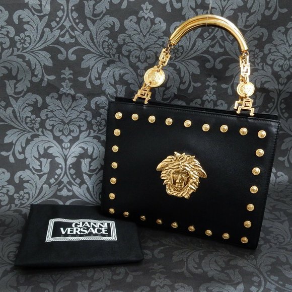 Versace Handbags - Versace Gold Medusa Leather Hand bag! Stunning!